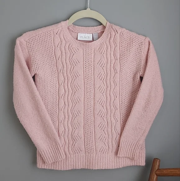 Place size 7/8 girls pink sweater - Picture 1 of 5